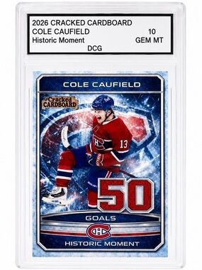 Cole Caufield 50 Goals Commemorative Hockey Card - DCG 10
